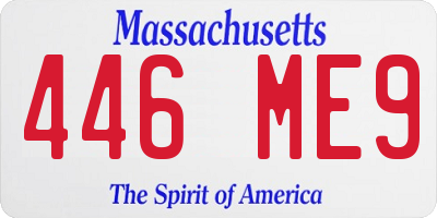 MA license plate 446ME9