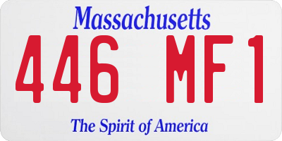 MA license plate 446MF1