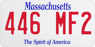 MA license plate 446MF2