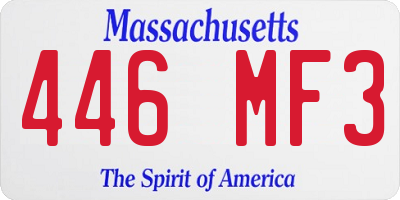 MA license plate 446MF3