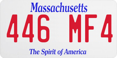 MA license plate 446MF4