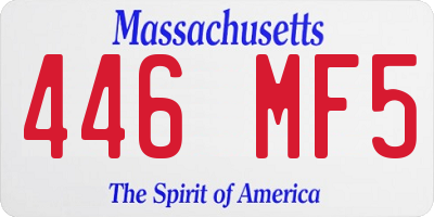 MA license plate 446MF5