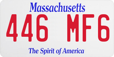 MA license plate 446MF6