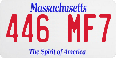 MA license plate 446MF7