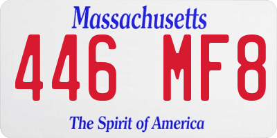 MA license plate 446MF8