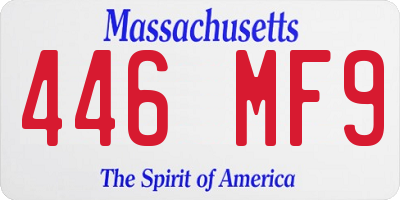 MA license plate 446MF9
