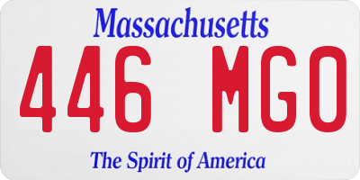 MA license plate 446MG0