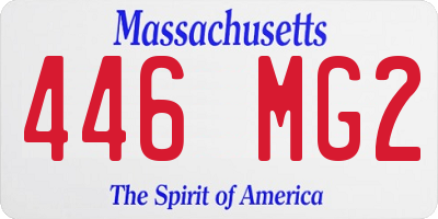 MA license plate 446MG2