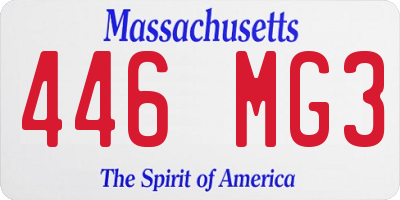 MA license plate 446MG3