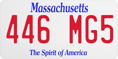 MA license plate 446MG5