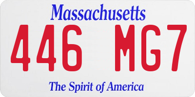 MA license plate 446MG7