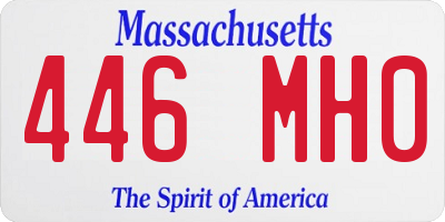 MA license plate 446MH0
