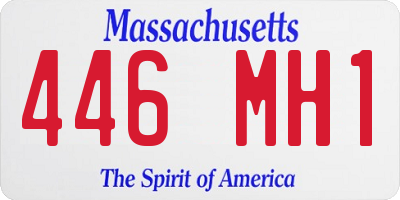 MA license plate 446MH1