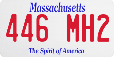 MA license plate 446MH2