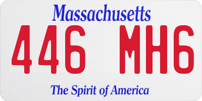 MA license plate 446MH6