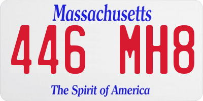 MA license plate 446MH8