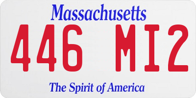 MA license plate 446MI2