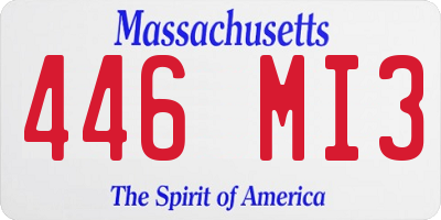 MA license plate 446MI3