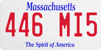 MA license plate 446MI5