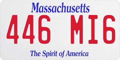 MA license plate 446MI6