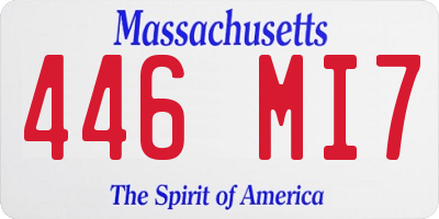 MA license plate 446MI7