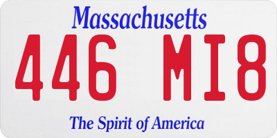 MA license plate 446MI8