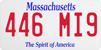 MA license plate 446MI9