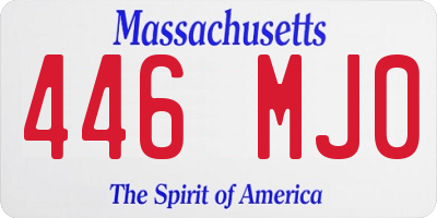 MA license plate 446MJ0