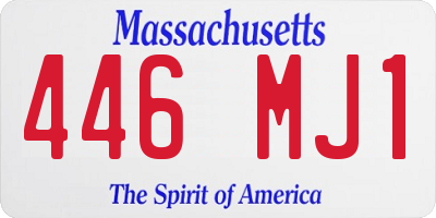 MA license plate 446MJ1