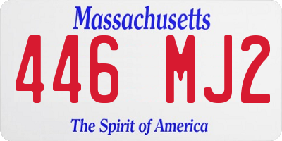 MA license plate 446MJ2