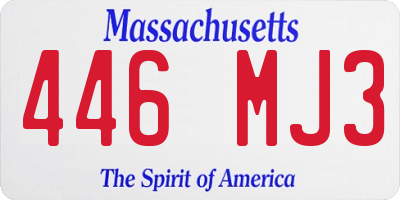 MA license plate 446MJ3