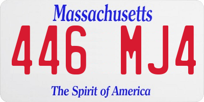 MA license plate 446MJ4