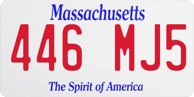 MA license plate 446MJ5