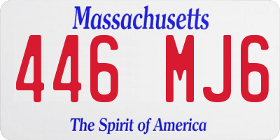 MA license plate 446MJ6