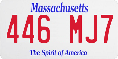 MA license plate 446MJ7