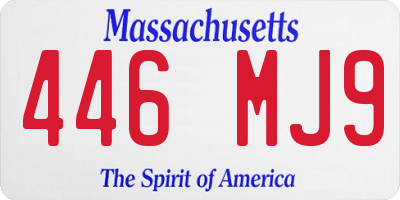 MA license plate 446MJ9