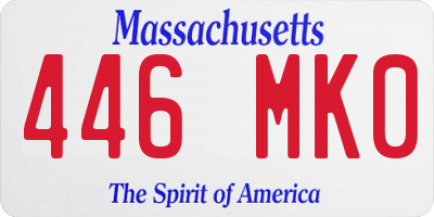 MA license plate 446MK0