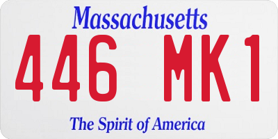 MA license plate 446MK1