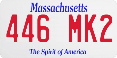 MA license plate 446MK2