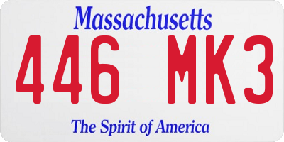 MA license plate 446MK3