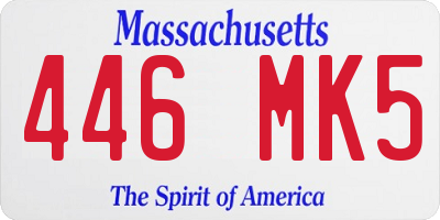 MA license plate 446MK5