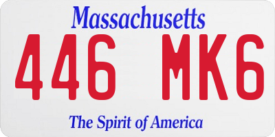 MA license plate 446MK6