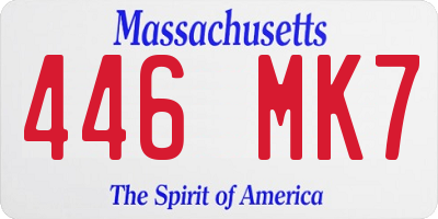 MA license plate 446MK7