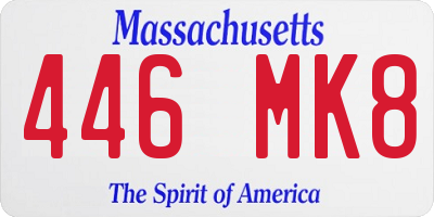 MA license plate 446MK8