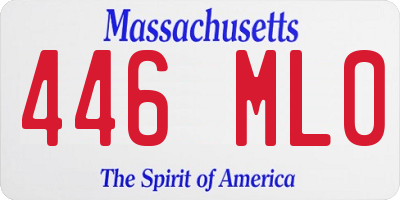 MA license plate 446ML0
