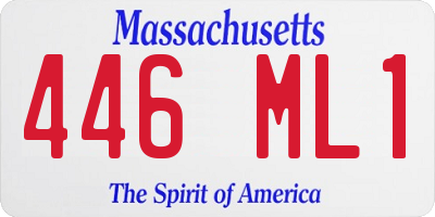 MA license plate 446ML1