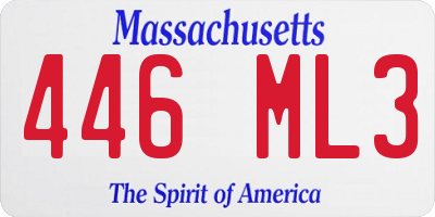 MA license plate 446ML3