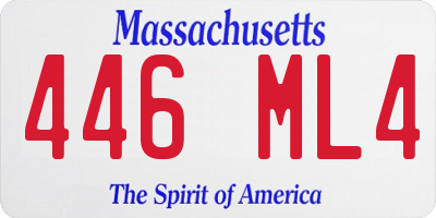 MA license plate 446ML4