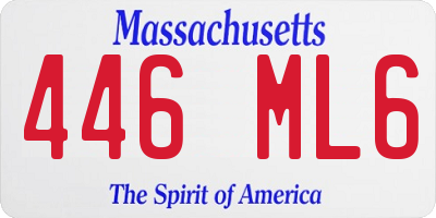 MA license plate 446ML6