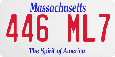 MA license plate 446ML7